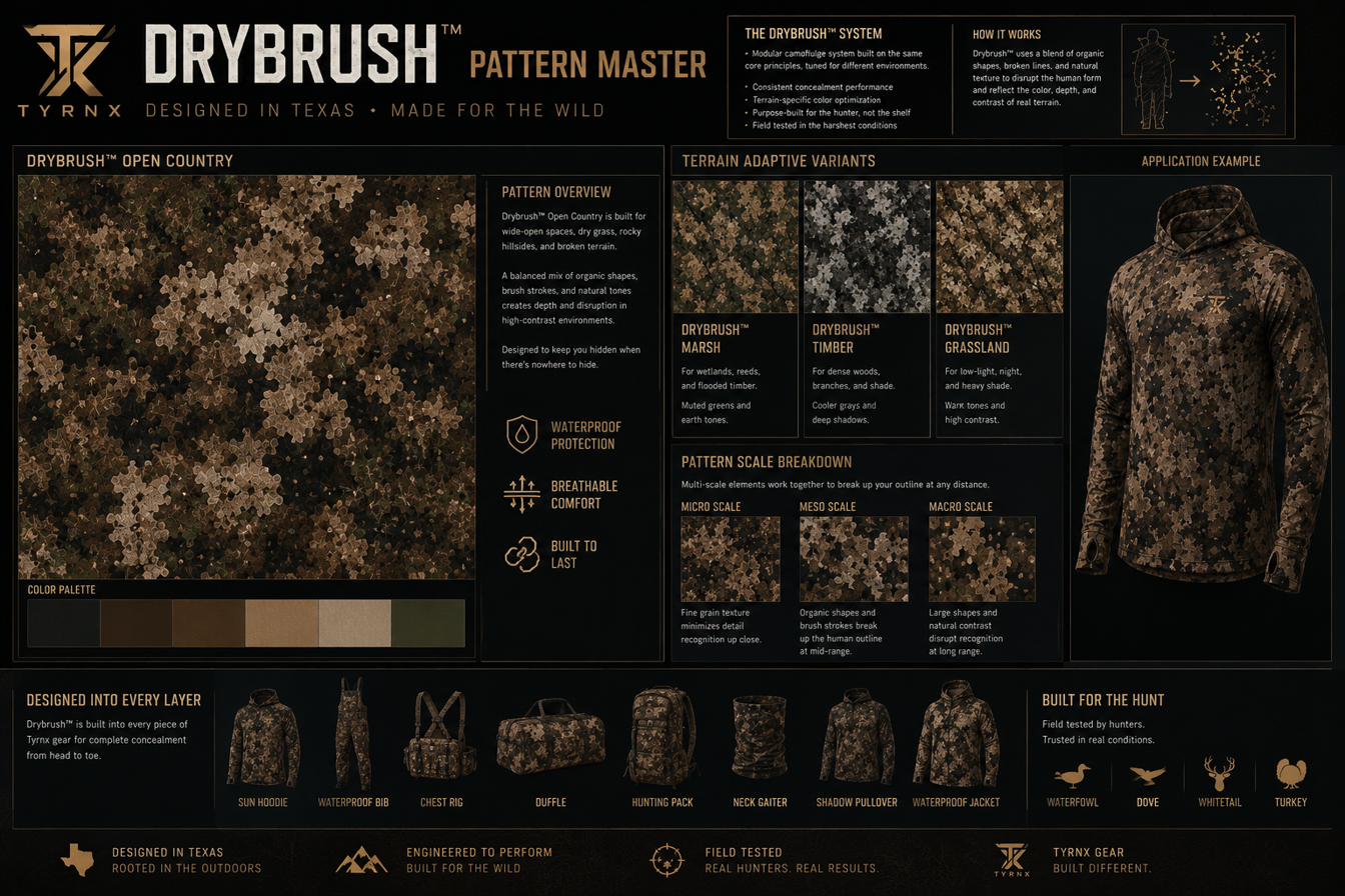 TYRNX Drybrush camo pattern, close detail